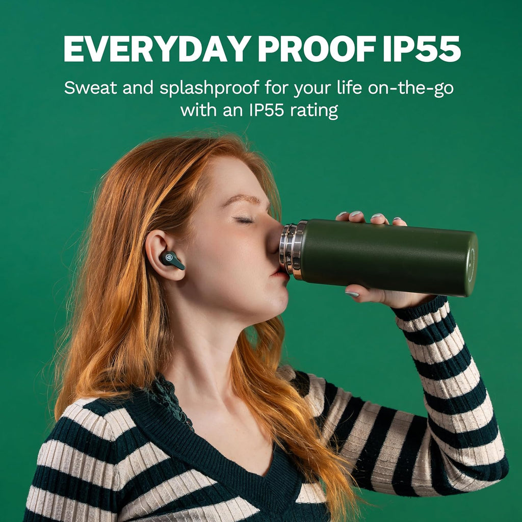 JLab Go Pods ANC True Wireless Bluetooth Earbuds & Charging Case, Hybrid Active Noise canceling + Be Aware for Safe Listening, 26+ Hours Total Playtime, Clear Calls, Custom Sound via App, Sage