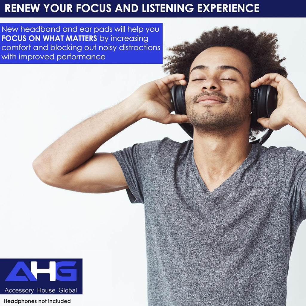AHG Upgrade Replacement Hybrid Cloud Stinger Ear Pads Cushions and Headband Cover. Compatible with Kingston HyperX Cloud Stinger Headset. Premium Protein Leather and Velour | Thick AHG FlexiSoft Foam