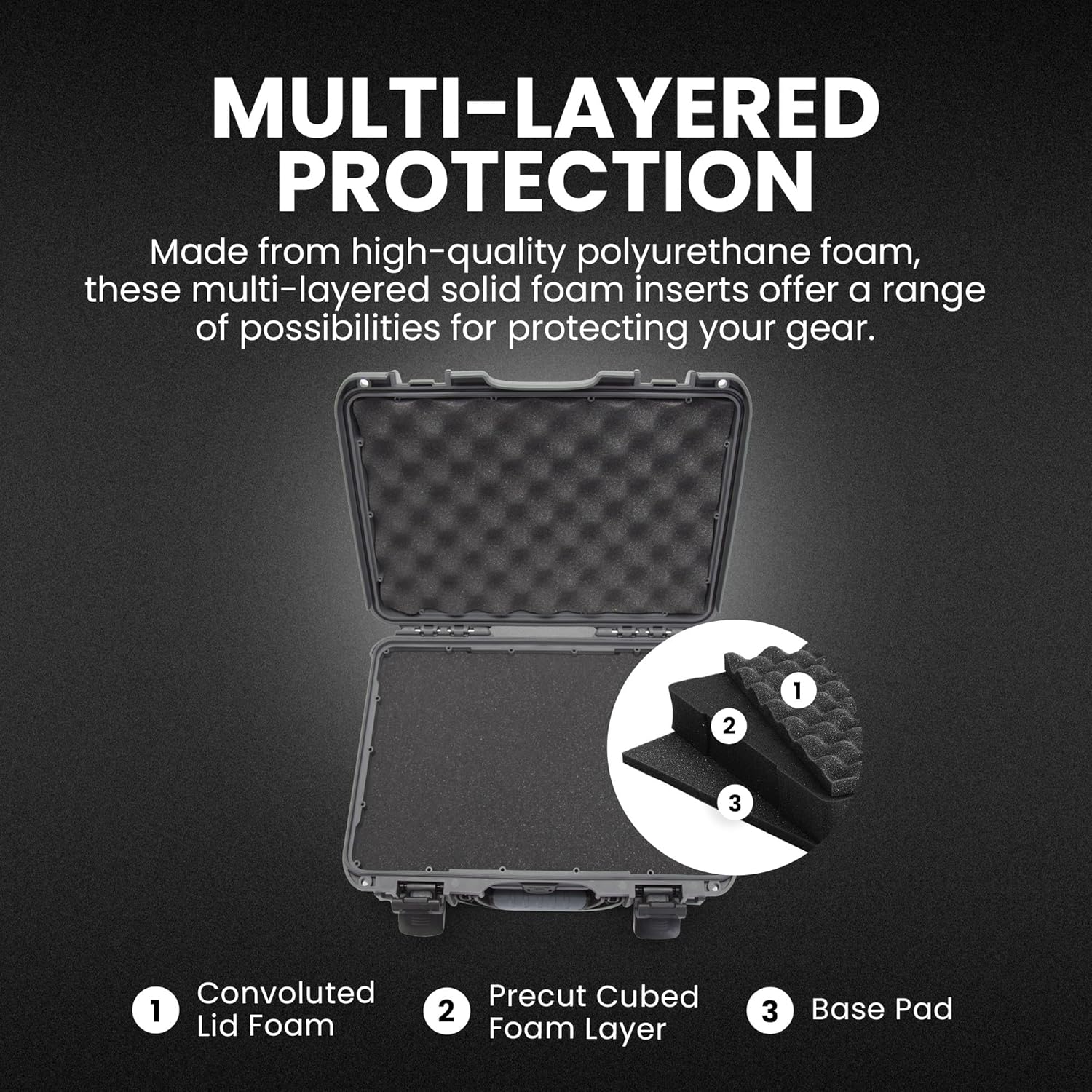 NANUK 910 Hard Case with Customizable Cubed Foam, IP67 Waterproof, Dustproof and Impact Resistant, 14.3” x 11.1” x 4.7”, Rugged Construction for Ultimate Protection, Made in Canada – Graphite