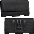 BECPLT for Galaxy S24 Ultra S23 Ultra S22 Ultra S21 Ultra Nylon Belt Holster Case Cell Phone Pouch Belt Clip Holder Phone Holster Pouch Cover for Galaxy Note 20 Ultra 5G Note 10+ Plus 5G A14 A71-Black
