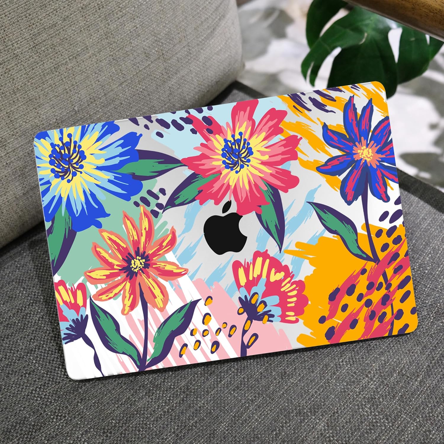 MEEgoodo for MacBook Air 13.3 inch Case 2021 2020 2019 2018 A2337 M1 A2179 A1932,Clear Case for MacBook Air M1,Laptop Shell with Keyboard Webcam Cover & Trackpad Film & OTG Adapter,Art Painted Flowers