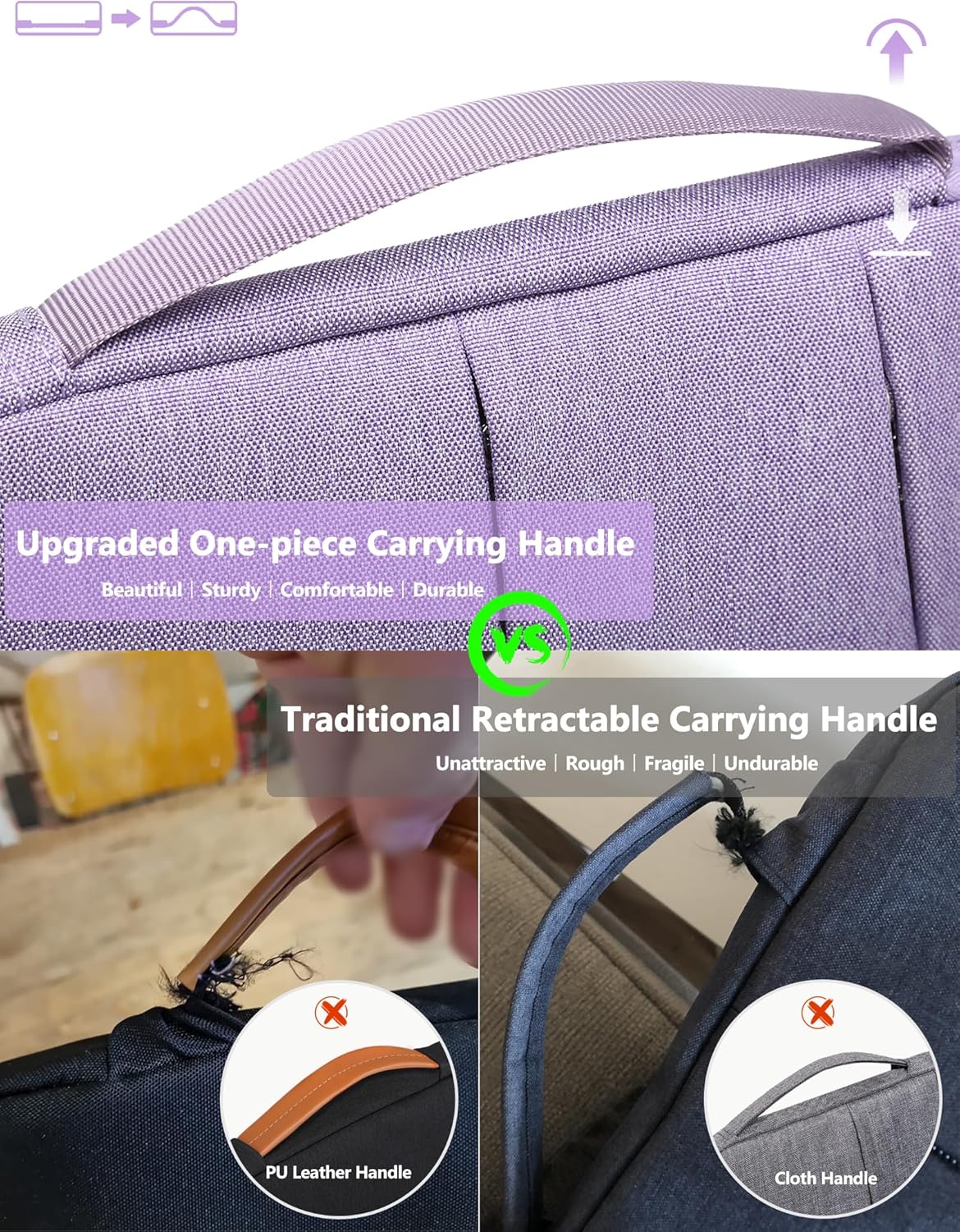 HYZUO 15-16 Inch Laptop Sleeve Bag for MacBook Pro 16 M4/M3/M2/M1 2025-2019, 15" Surface Book, Portable NoteBook Case for 15" 15.6" HP Dell Lenovo ThinkBook Asus Acer Samsung HUAWEI, Lilac Purple