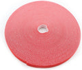 Reusable Fastening Tape Cable Ties 3/4 Inch Double Side Hook Roll (25 Yard, Red)