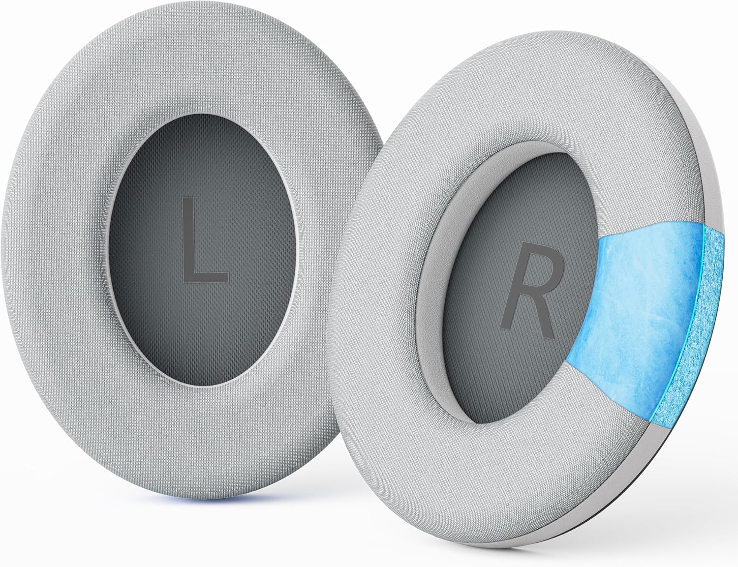 Full Cooling Gel Replacement Earpads for Bose Quiet Comfort QC35 Headphones Ear Pads Cushions with Breathable Ice Silk Fabric, High-Density Noise Cancelling Foam - Gray