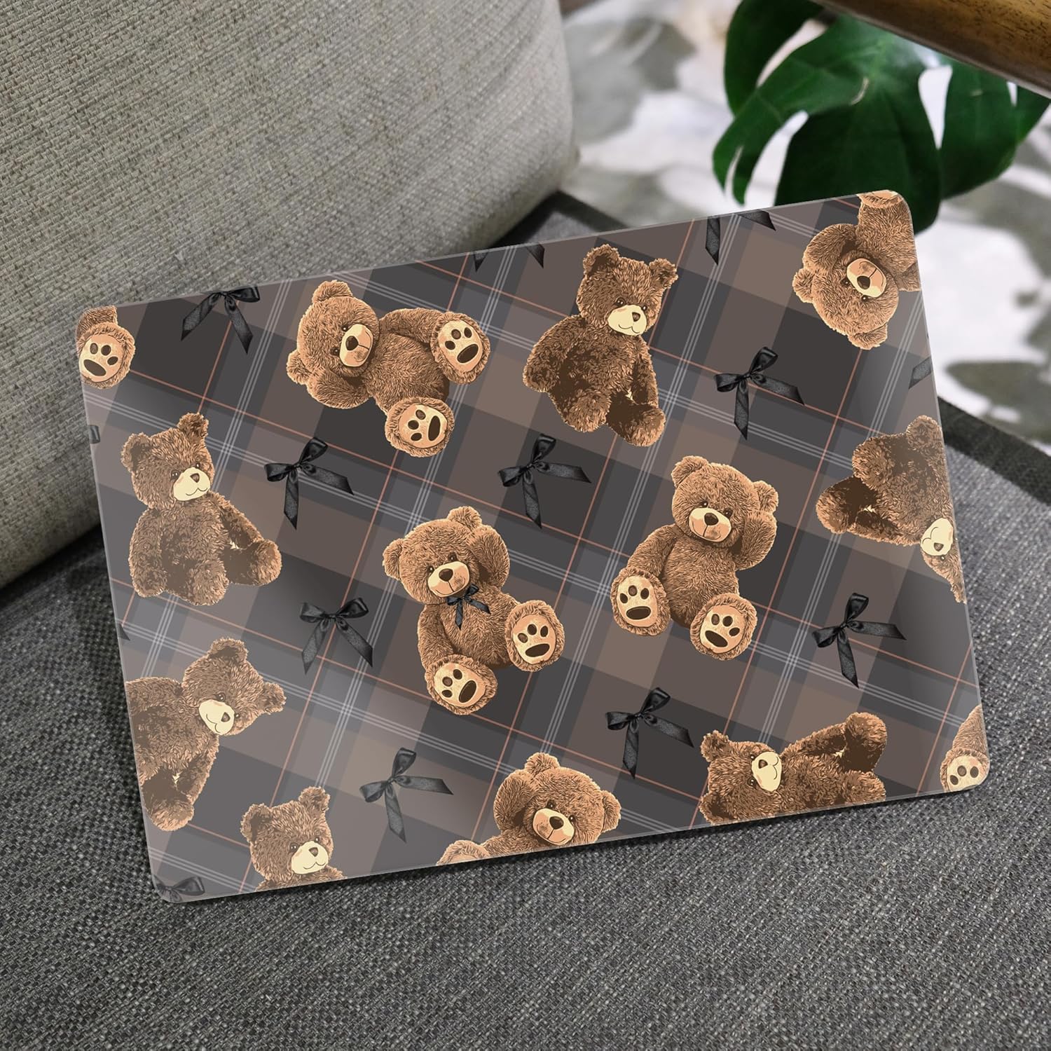 MEEgoodo for MacBook Air 13.3 inch Case 2021 2020 2019 2018 A2337 M1 A2179 A1932, Laptop Shell for MacBook Air M1 with Keyboard Webcam Cover & Trackpad Film & Type C Adapter,Cute Little Bear