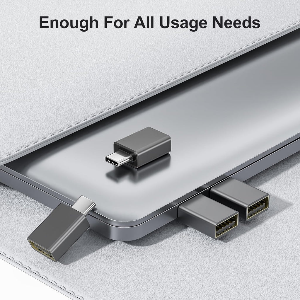 Elebase USB C to USB Adapter 4Pack,USBC Male to USB 3.0 Female MacBook Pro Air Adapter,Type C Thunderbolt 3 OTG Converter for Flash Thumb Drive,iPad mini,Mac,Apple iPhone 16 16e 15,Samsung S25 S24