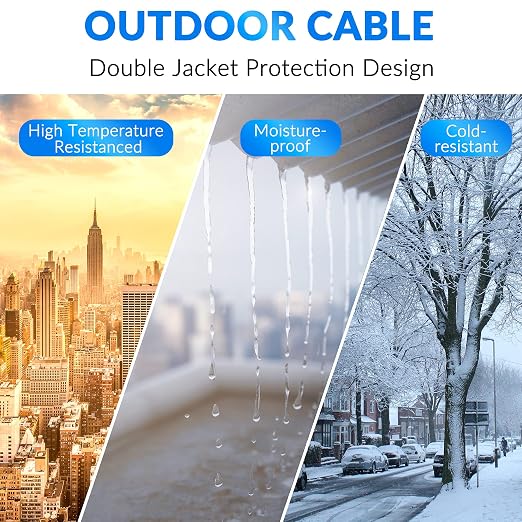 Cat5e Outdoor Ethernet Cable 50 Feet, Cat 5e Heavy Duty Internet Network LAN - Image 3