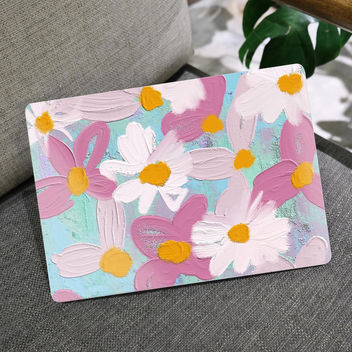 MEEgoodo for M4/M3/M2 MacBook Air 15.3 inch Case 2025 2024 2023, Case Fit Model (A3241/A3114/A2941) for MacBook Air 15 inch, Laptop Hard Shell with Keyboard Cover, Art Plants Floral