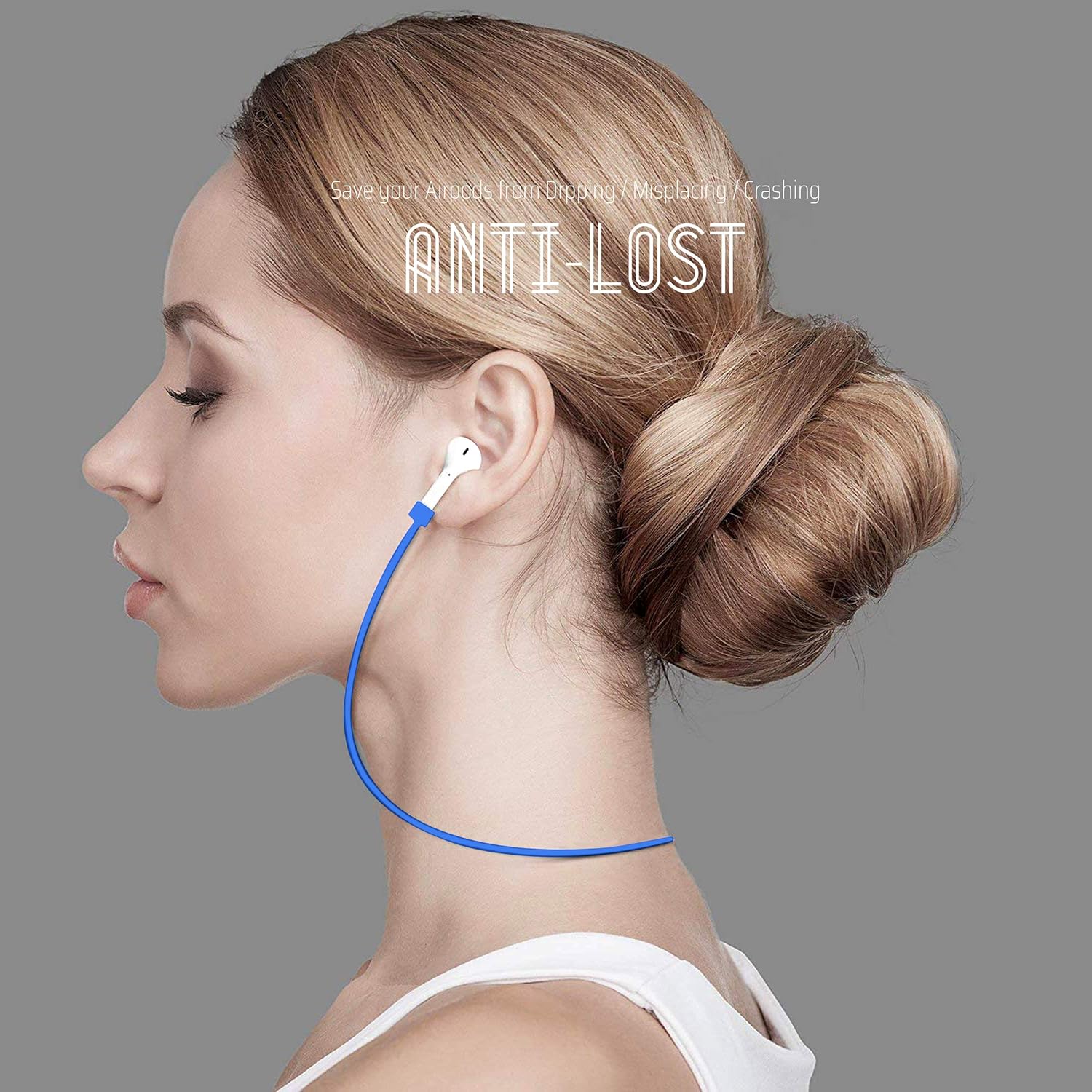 Ultra Strong Magnetic Airpod Pro Strap Anti-Lost Cord Sports Lanyard Compatible with Airpods 3rd 2nd Generation Pro 3 2 1 (Blue)