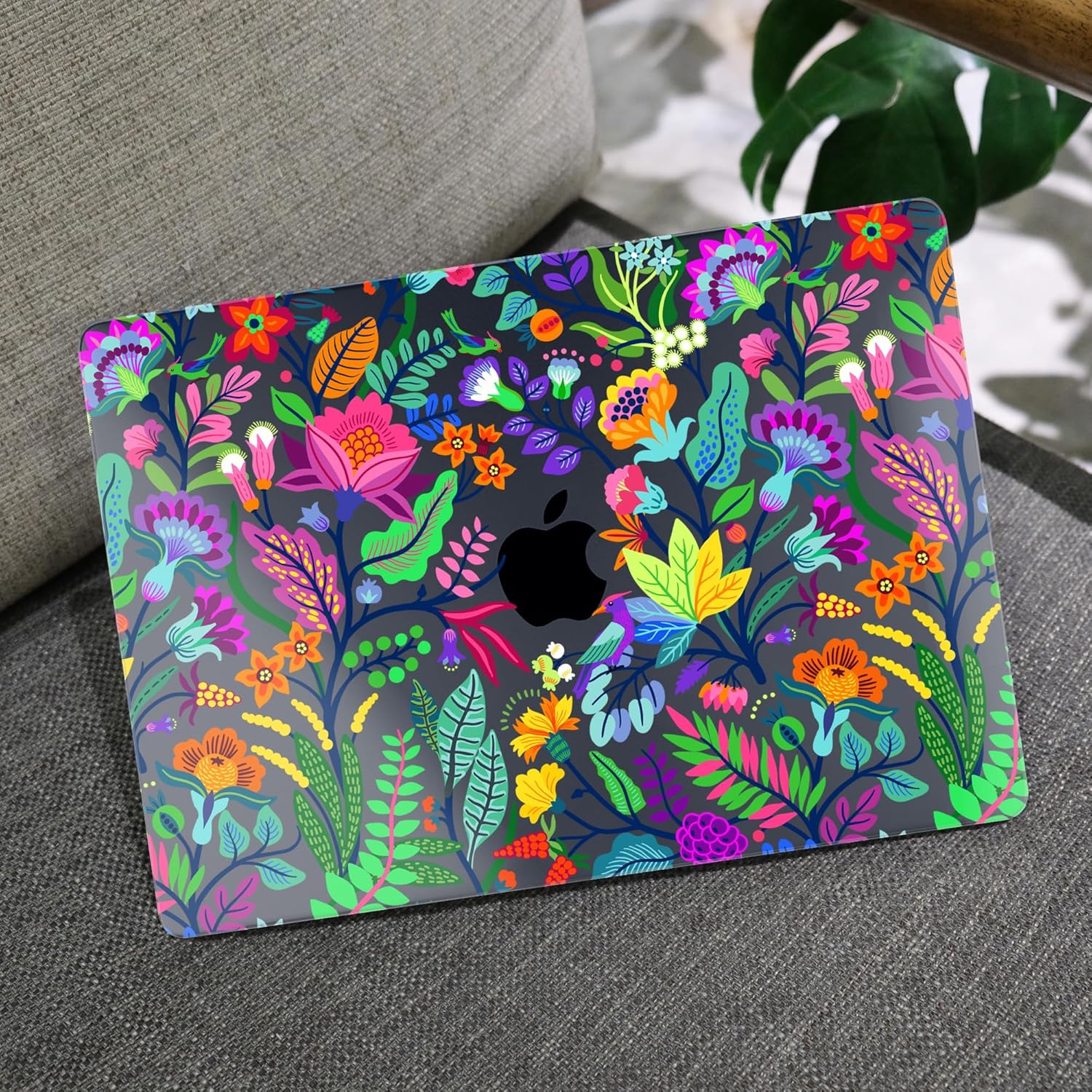 MEEgoodo for MacBook Air 13 inch Case 2021 2020 2019 2018 Released A2337 M1 A2179 A1932 with Touch ID, Plastic Shell & Keyboard Cover Compatible with MacBook Air 13.3, Bright Flowers & Tropic Leaves