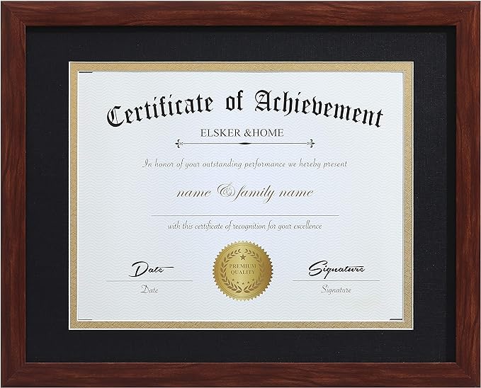ELSKER&HOME 8.5x11 Certificate Frame Coffee Color by ELSKERHOME