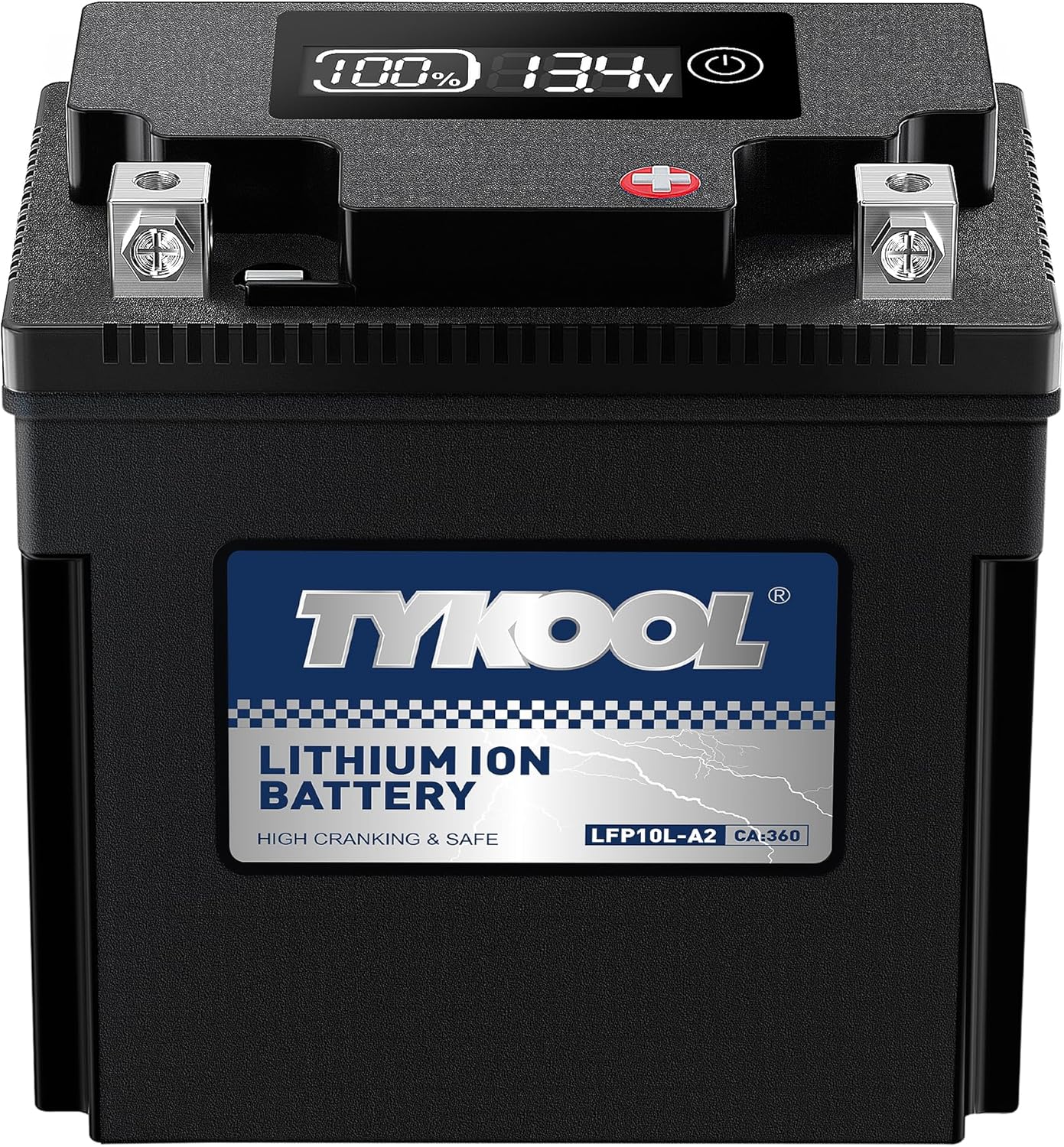 TYKOOL YB10L-A2 Lithium LiFePO4 Motorcycle Battery, 12.8V 6Ah, 360CCA, Built in BMS, Powersports Battery, for ATV, UTV, Jet Ski, Personal Watercraft, Snowmobile, Quad, Riding Lawn Mower, Tractor