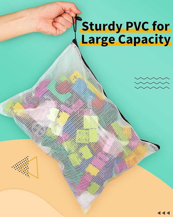 Smarpau A5 Mesh Zipper Pouch, 24 Pack 9.5" x 7.1" Plastic Zipper Pouches - Image 3