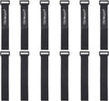 12 Pack 1 x 12 Inches Hook and Loop Reusable Fastening Cable Tie Down Straps by Wisdompro - Reusable, Durable Functional Ties to Keep Your Home, Office, Workspace from Tangled Messes of Cords