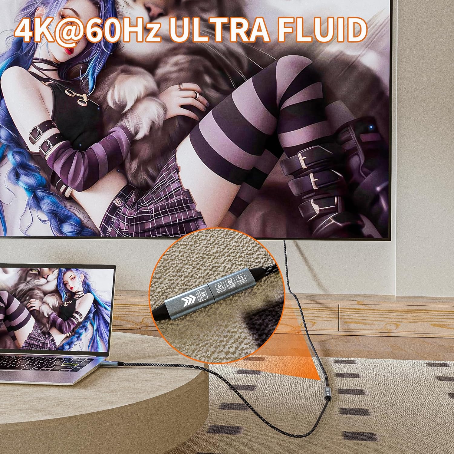 USB C Extension Cable 10FT, 20Gbps/240W USB3.2 Type C Extender Cord, 4K@60Hz Video Output Nylon Braided USB C Male to Female Extension Charging Cable Compatibility with Thunderbolt 4/3