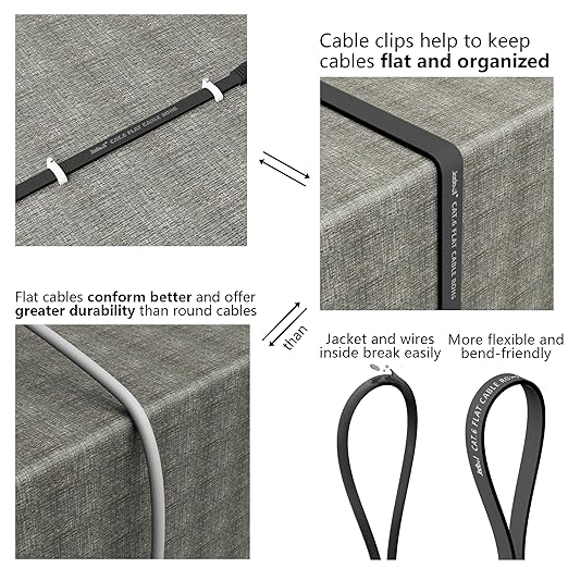 Jadaol Cat 6 Ethernet Cable 20 ft, 10Gbps Support Cat8 Cat7 Network, Flat RJ45 - Image 5