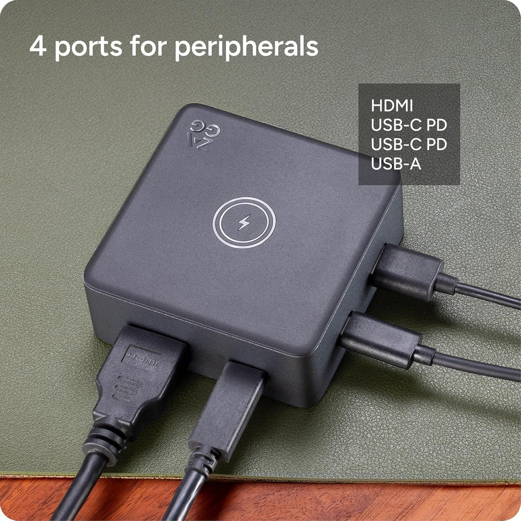 ZAGG 4-Port Hub with Wireless Charging - USB-C PD 100W, HDMI 4K, USB 10Gbps, High-Speed Charging & 4K Display, for Travel, Compatible w/Windows, macOS, iPadOS, ChromeOS, Android