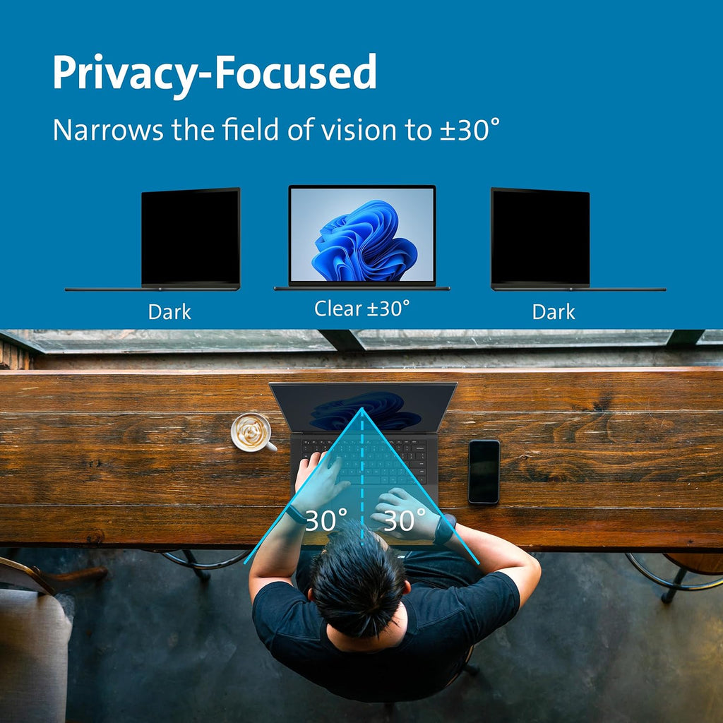 Kensington MagPro™ Magnetic Laptop Privacy Screen 14 inch, Removable 16:10 Laptop Privacy Filter, Anti-Glare, Blue Ray Reduction, Compatible with HP/Dell/Acer/Asus/Samsung/Lenovo (K55254WW)