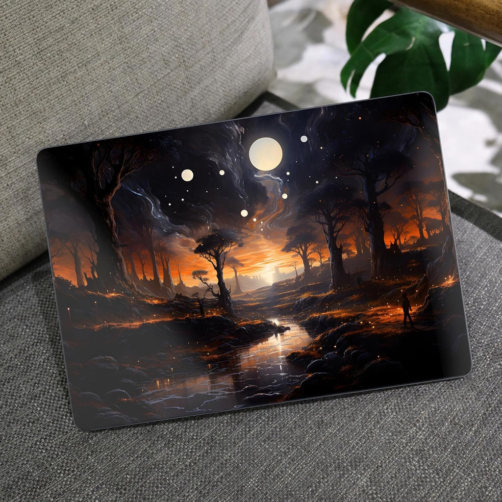 MEEgoodo Case for M4/M3/M2 MacBook Air 13.6 inch Case 2025 2024 2022, Fit Model A3240/A3113/A2681, Laptop Hard Shell with Keyboard Cover Compatible with MacBook Air 13 inch, Fantasy Night Landscape