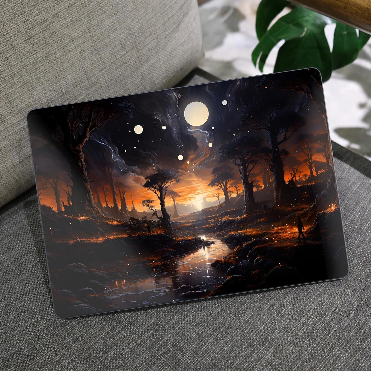 MEEgoodo Case for M4/M3/M2 MacBook Air 13.6 inch Case 2025 2024 2022, Fit Model A3240/A3113/A2681, Laptop Hard Shell with Keyboard Cover Compatible with MacBook Air 13 inch, Fantasy Night Landscape