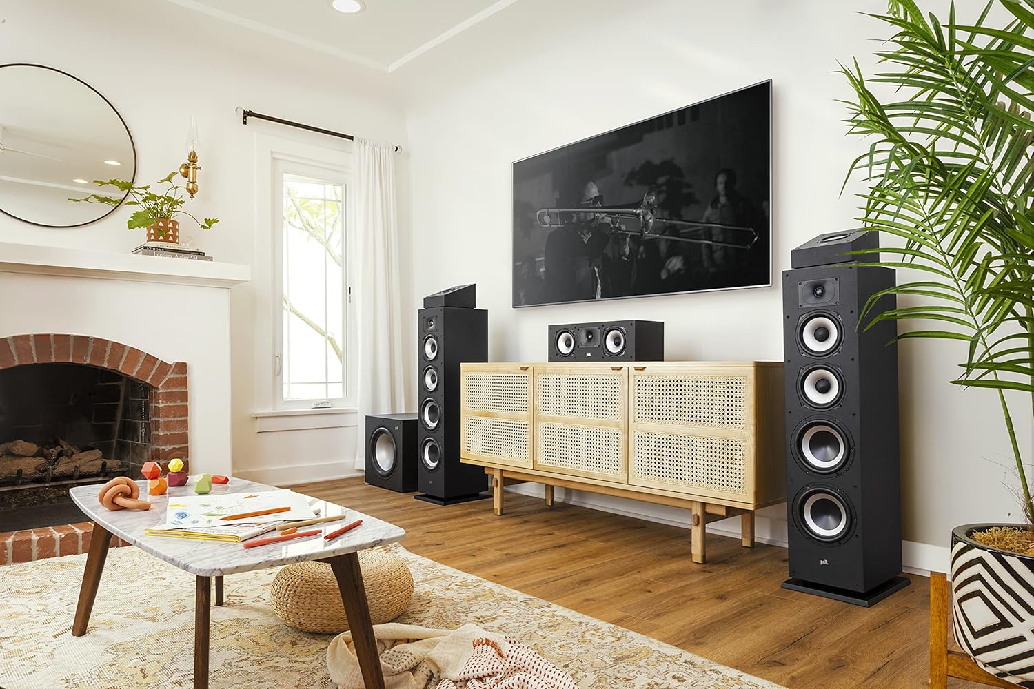 Polk Monitor XT30 Compact Center Channel Speaker - Hi-Res Audio Certified, Dolby Atmos & DTS:X Compatible, 1" Terylene Tweeter & Dual 5.25" Dynamically Balanced Woofer, Midnight Black