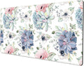 Watercolor Succulents Desk Mat, Plants Succulent Roses Desk Pad Protector, Large Gaming Mouse Pad, Stable Rubber Base Mousepad with Stitched Edges, Keyboard Mouse Mat for Work, Game, Office, Home