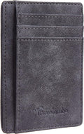 Travelambo Slim Wallet Front Pocket Minimalist Leather RFID Blocking Medium Size by Travelambo