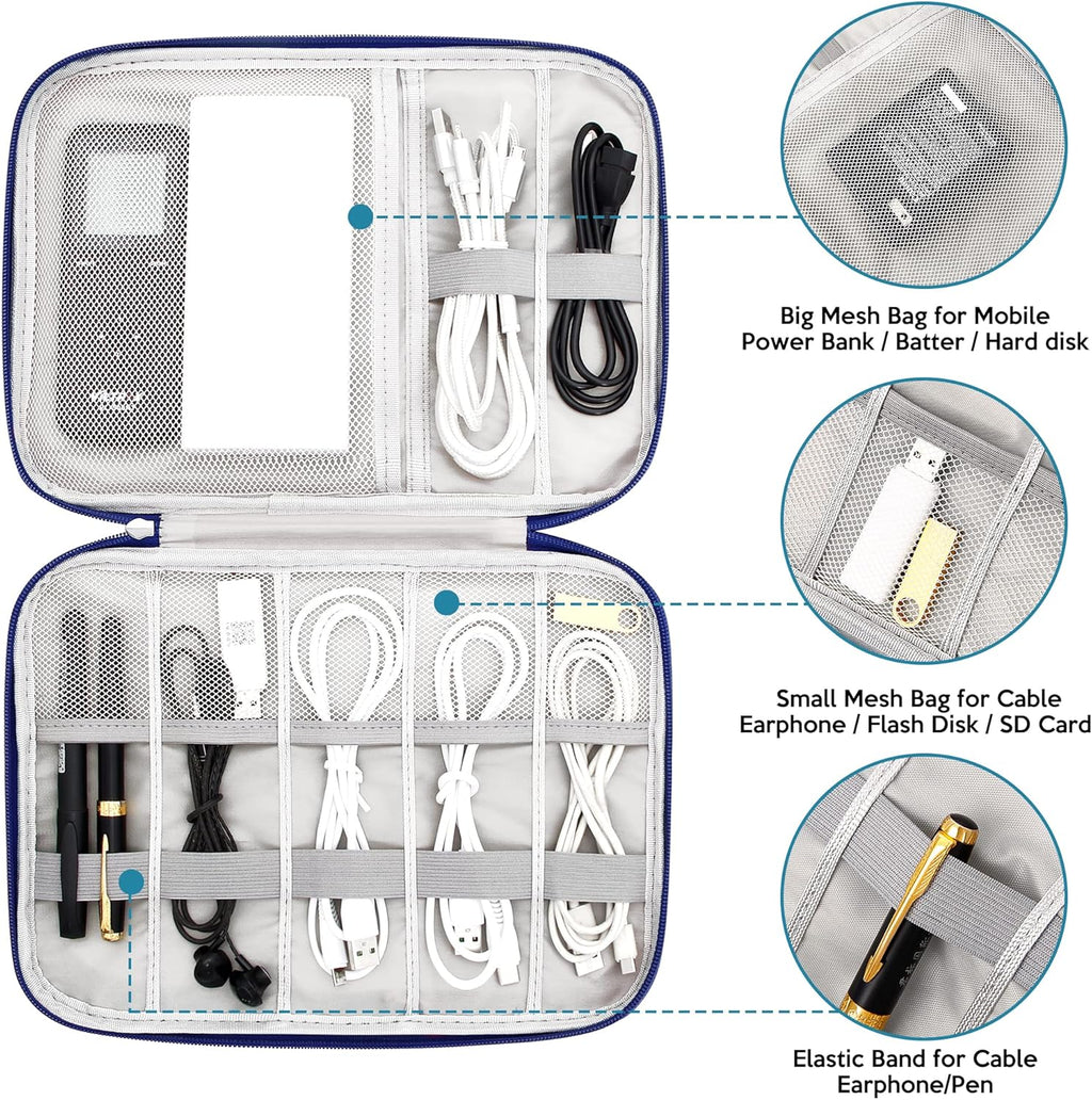 SELLYFELLY Electronics Organizer Travel Cord Organizer Case Compact Electronics Accessories Bag for Cable, Cord, Charger, Phone, Hard Drive
