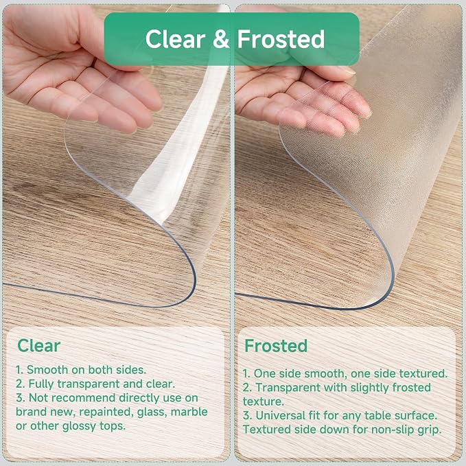 NATRKE Clear Desk Mat Pad, 35.4"x19.7" Large Transparent Computer Desk Mat - Image 5