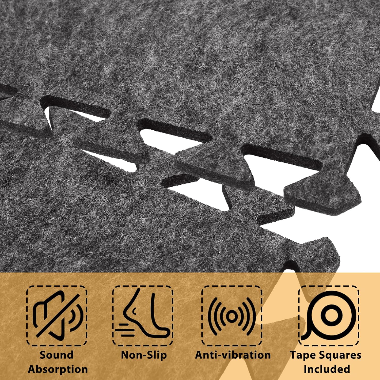 16 Pcs Sound Absorbing Interlocking Floor Mats, 11x 11 x 0.4 inches High Density Piano Carpet Drum Rug, Non-Slip Anti Vibration Soundproof Pads Acoustic Blankets for Music Studio
