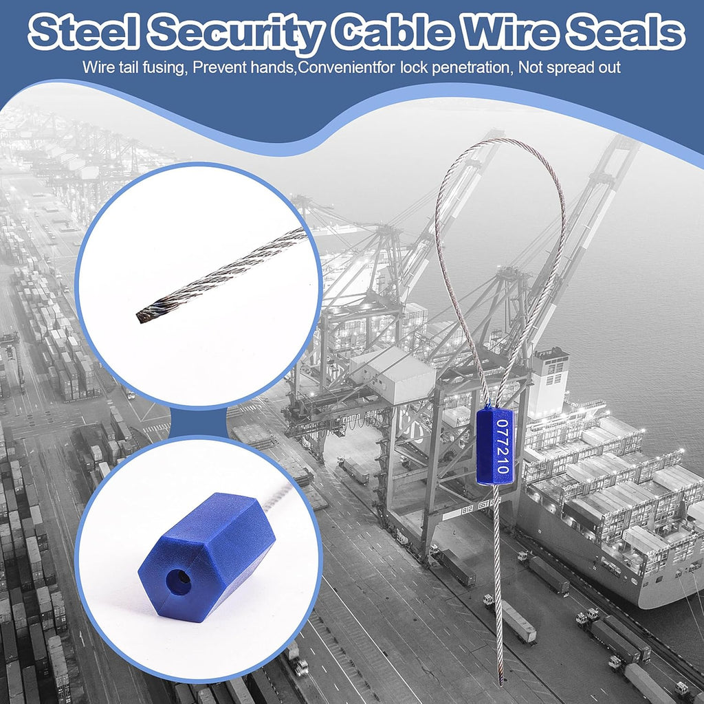 1200 Pieces Security Cable Seals, Metal Number Security Tags for Truck, Trailers, Cargo, Containers, Vans, Oil Tank, Milk Vehicle (Orange, 1200 Pack)