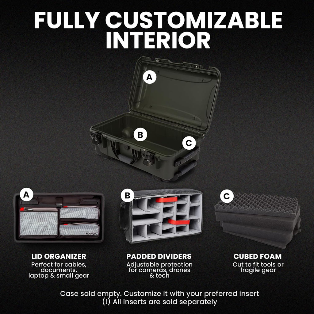 NANUK Wheeled Series 935 Lightweight NK-7 Resin Waterproof Protective Case