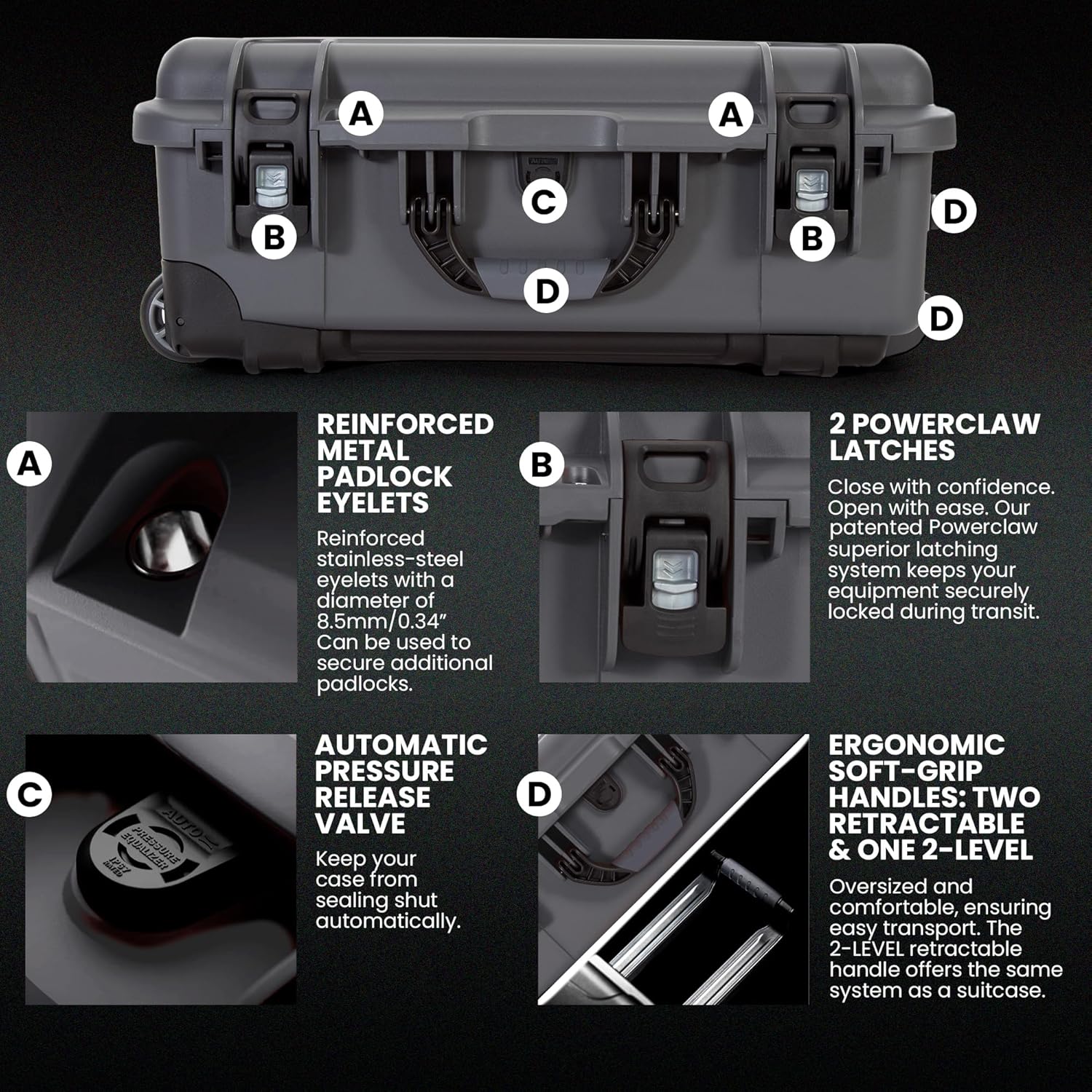 NANUK Wheeled Series 935 Lightweight NK-7 Resin Waterproof Protective Case