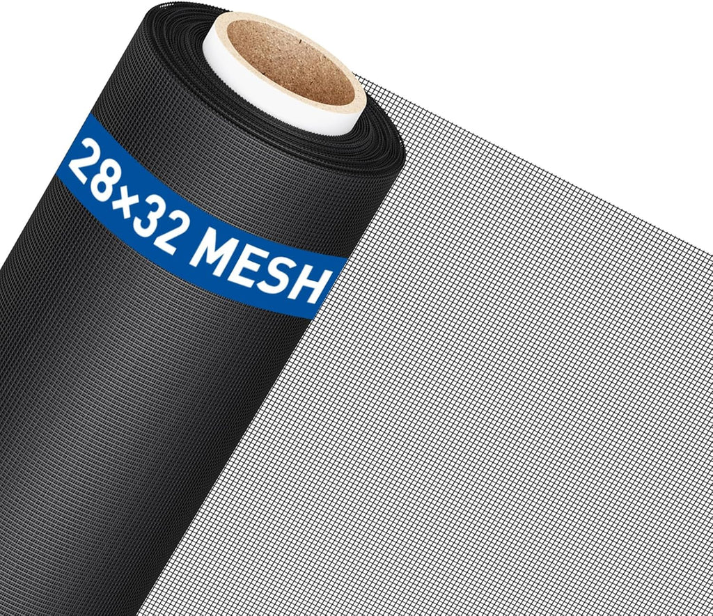 MAGZO High Density Window Screen Replacement Mesh Roll, 37.4in × 16.4ft High Definition Siftproof 32x28 Mesh Screen for Porch Doors Repair Kit, Ideal for Patio Windows, Sliding & DIY Projects