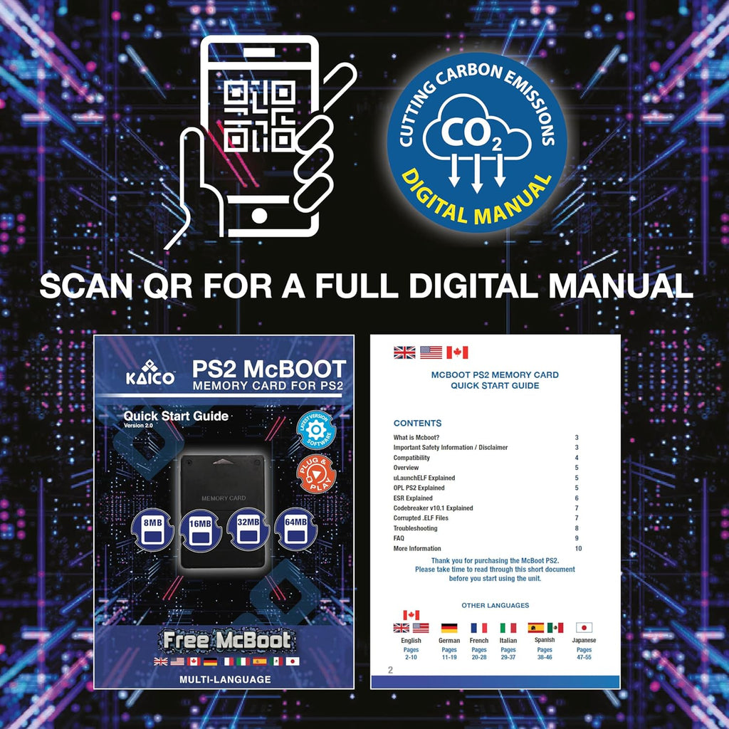 Kaico Free McBoot 8MB PS2 Memory Card – FMCB 1.966 for PS2 Console – Free McBoot PS2 Plug & Play – Memory Card PS2 Softmod Solution