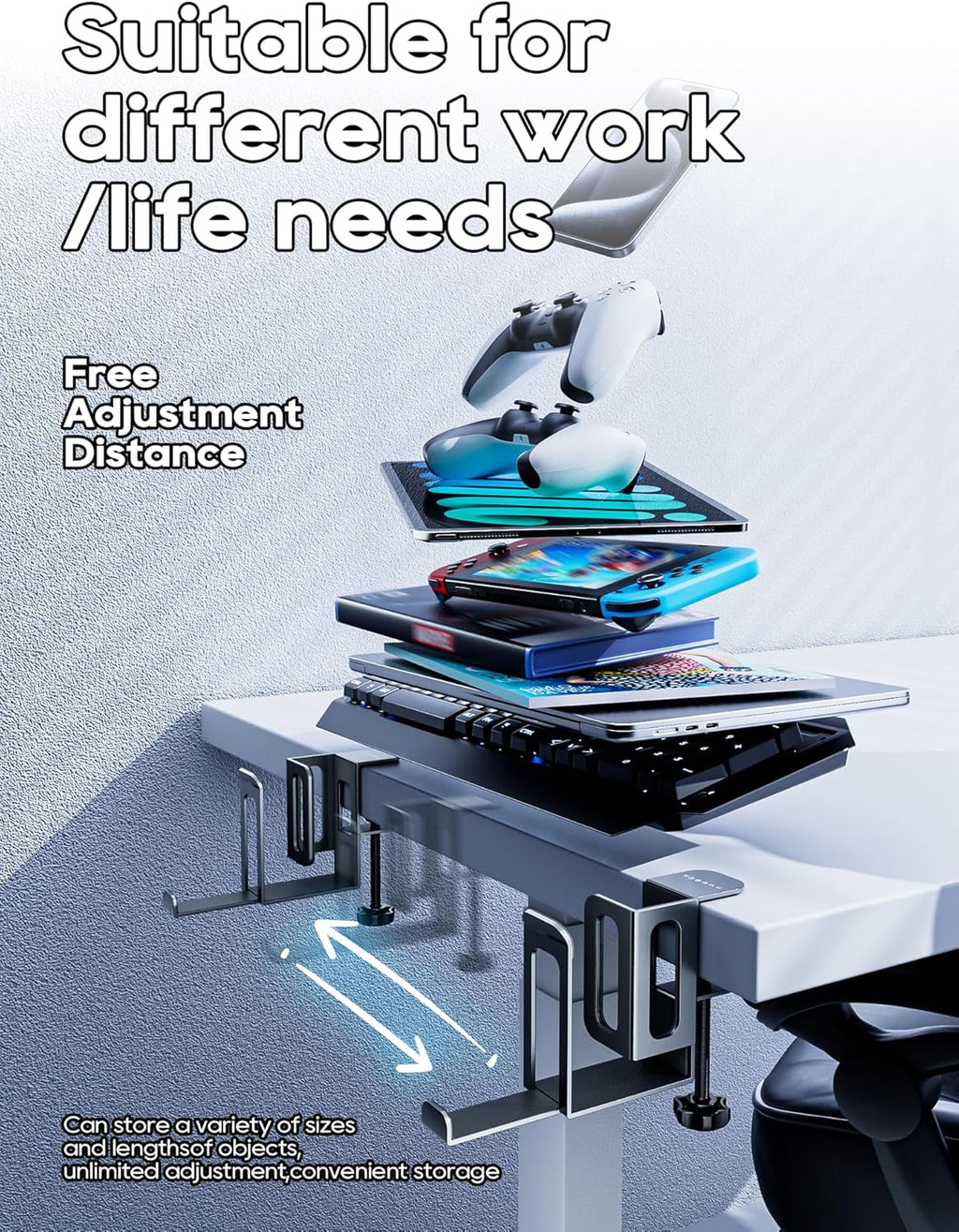 NODOCA 2-Slot Vertical Laptop Stand With Headphone Holder and Desk Side Storage for MacBook/Surface/Samsung/HP/Dell [L, White]