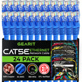 GearIT 24-Pack, Cat5e Ethernet Patch Cable 3 Feet - Snagless RJ45 Computer LAN Network Cord, Blue - Compatible with 24 48 Port Switch POE Rackmount 24port Gigabit