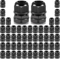 QILIPSU 50pcs 3/4" NPT Cable Gland Waterproof IP68 Nylon Cable Pass Through Cord Grip Connector Strain Relief Wire Grommet