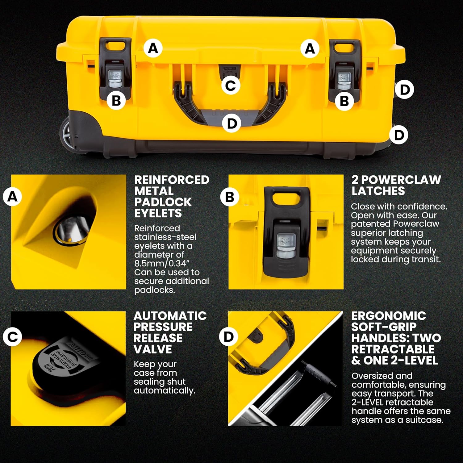 NANUK Wheeled Series 935 Lightweight NK-7 Resin Waterproof Protective Case
