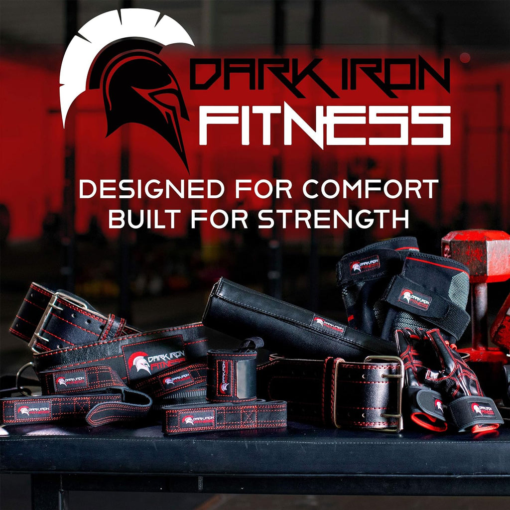 Dark Iron Fitness Barbell Clamps 2 Inch - 1 Pair of Olympic Size Weight Barbell Collars, Professional Weightlifting Plate Clips with Quick Release Spring Lock to Hold Weights on Bars - Black