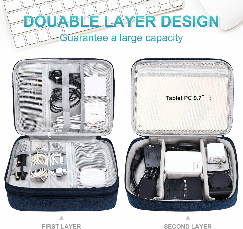 CILLA Electronics Organizer Travel, Travel Cord Organizer Case, Compact Electronics Accessories Bag for Cable, Cord, Charger, Phone
