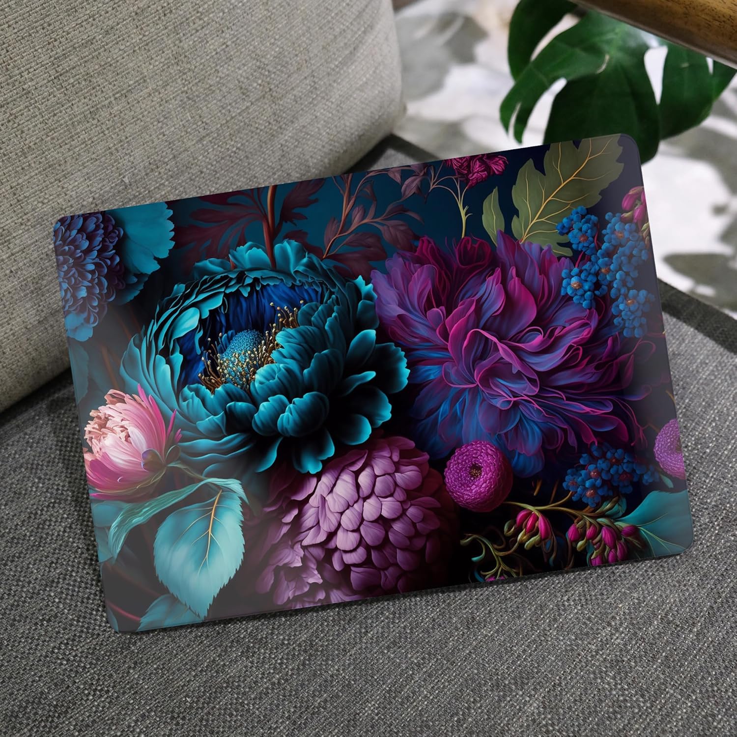 MEEgoodo for MacBook Air 13.3 inch Case 2021 2020 2019 2018 A2337 M1 A2179 A1932, Hard Shell with Keyboard Webcam Cover & Trackpad Film & Type C Adapter for MacBook Air M1, Beautiful Fantasy Flower