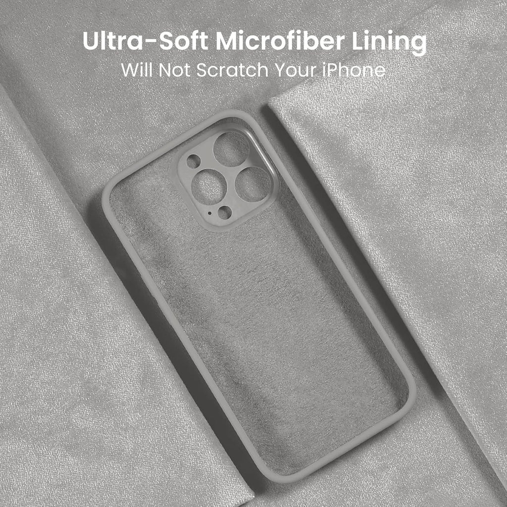 FireNova Designed for iPhone 15 Pro Case, Silicone Upgraded [Camera Protection] Phone Case with [2 Screen Protectors], Soft Anti-Scratch Microfiber Lining Inside, 6.1 inch, Natural Titanium