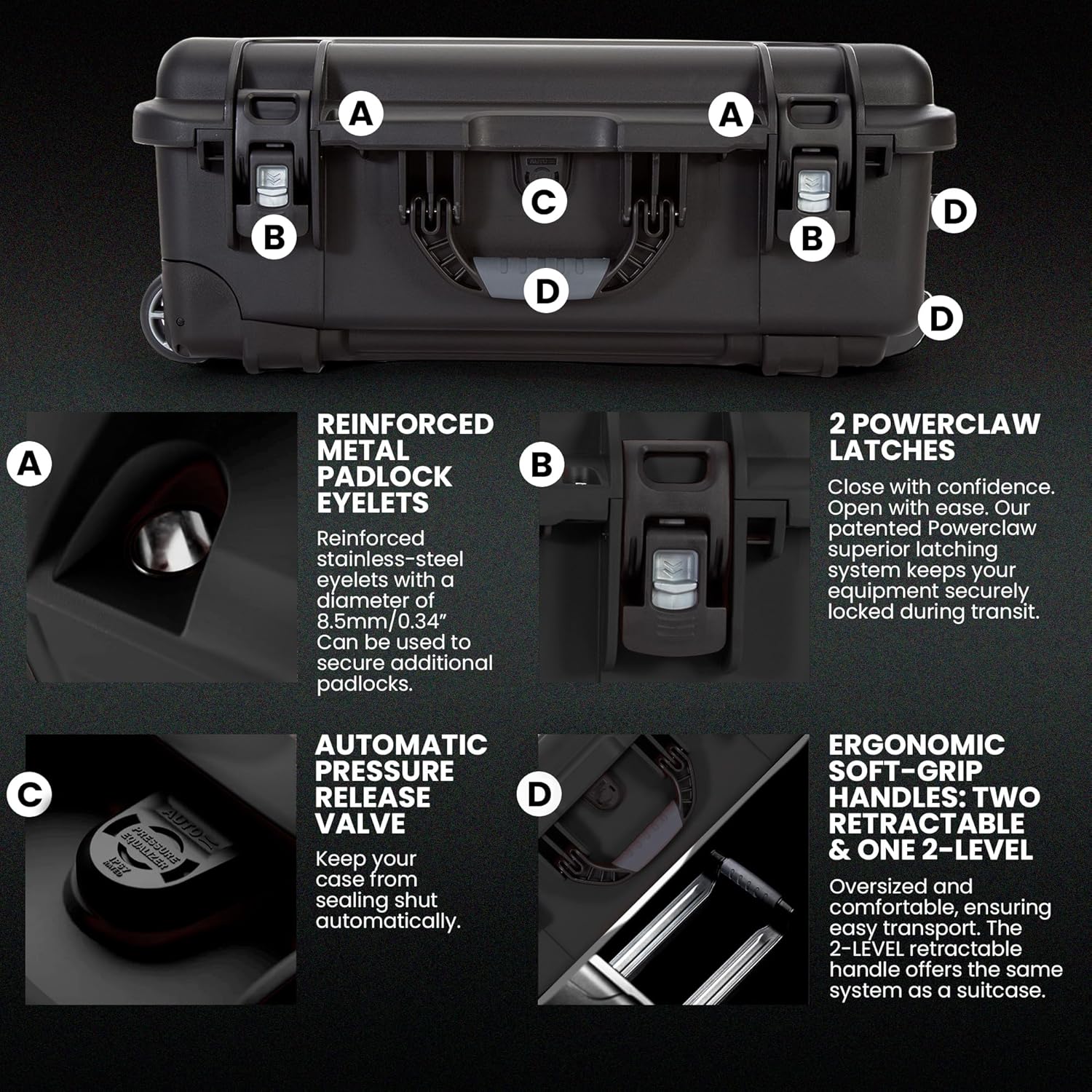 NANUK Wheeled Series 935 Lightweight NK-7 Resin Waterproof Protective Case