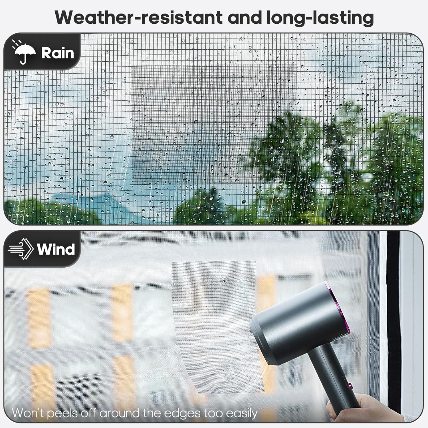 5" x 7" Grey/Black Screen Repair Kit, 6 PCS Window Screen Patch Repair Tape for Mesh Window Door, Strong Adhesive Fiberglass Mesh Patch Tape