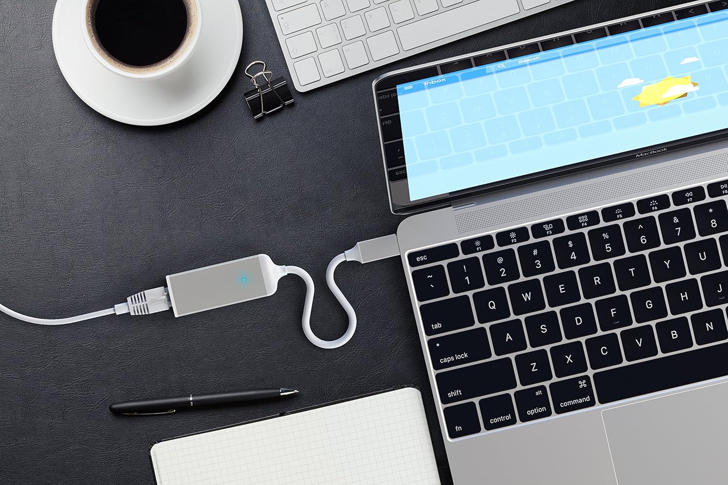 Satechi USB C to Ethernet Cable, Type-C Gigabit Ethernets Adapter, Aluminum Portable Ethernet-to-USB Converter for MacBook Pro/Air, iPad Pro/Air/Mini, Windows Laptop, Switch (Silver)