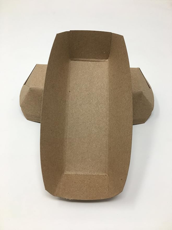 Mr Miracle 7 Inch Paper Hot Dog Tray in Kraft Paper. Pack of 50. Disposable - Image 9