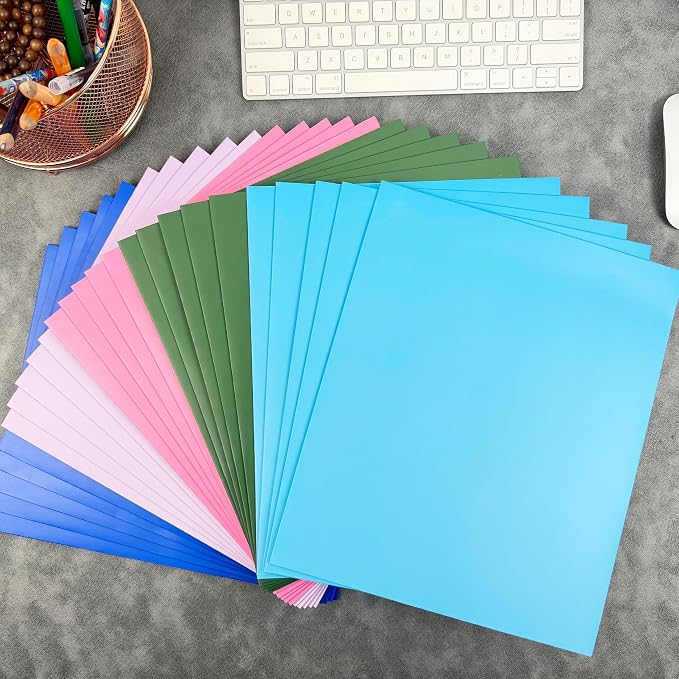 BIBRADAA® 50 Packs Dark Green Pocket Folders, Paper Folder Surface - Image 7