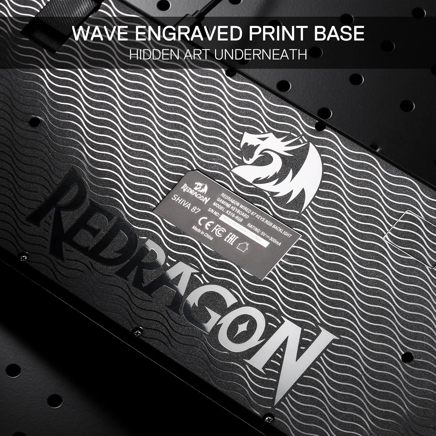 Redragon K516 Shiva TKL Wired RGB Membrane Gaming Keyboard, 87 Keys Mechanical-Feel Keyboard w/Smooth Linear Switch, On-Board Macro & Dedicated Multimedia Keys, 16.8M RGB Backlit, Software Supported