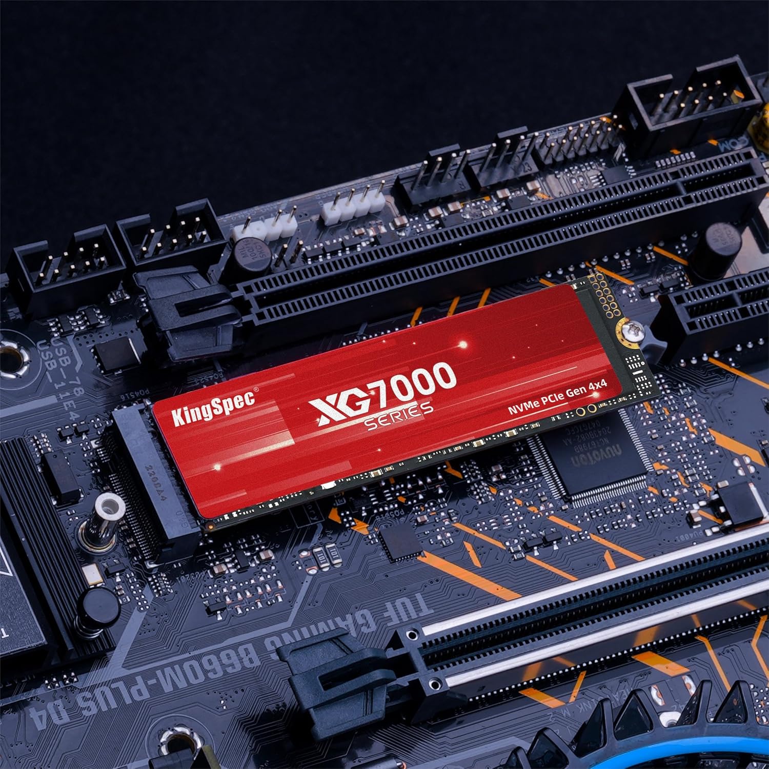 KingSpec XG7000 512GB NVMe SSD PCIe 4.0-7400MB/s Read Speed, 3D TLC NAND M.2 2280 Internal SSD, Compatible with Gaming PC, Laptop, PS5 Console
